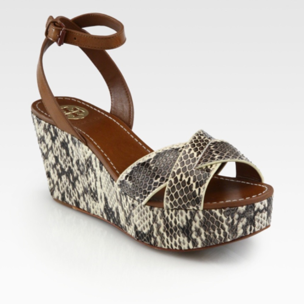 Tory Burch snake skin wedges